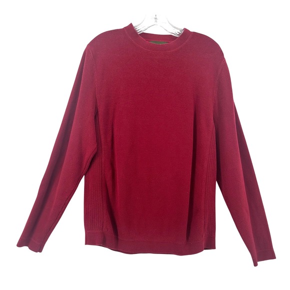 Eddie Bauer Other - Eddie Bauer Mens Burgundy Red 100% Cotton Crewneck Sweater Size M Made in Japan